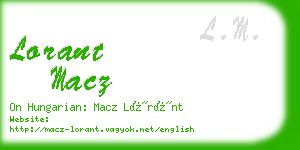 lorant macz business card
